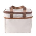 thumbnail image 2 of Bolsa de Picnic Aislada de Tela Oxford con Forro de Aluminio, Tote Impermeable y Antifugas para Almuerzo, Bolso de Mano Beige de Gran Capacidad 24x16x16cm, 2 of 8