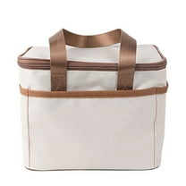 Large Insulated Picnic Bag, Waterproof Cooler Bag for Food and Beverages, Reusable Portable Lunch Bag with Multi-Compartment Storage for Work, Travel, and Outdoor Dining.