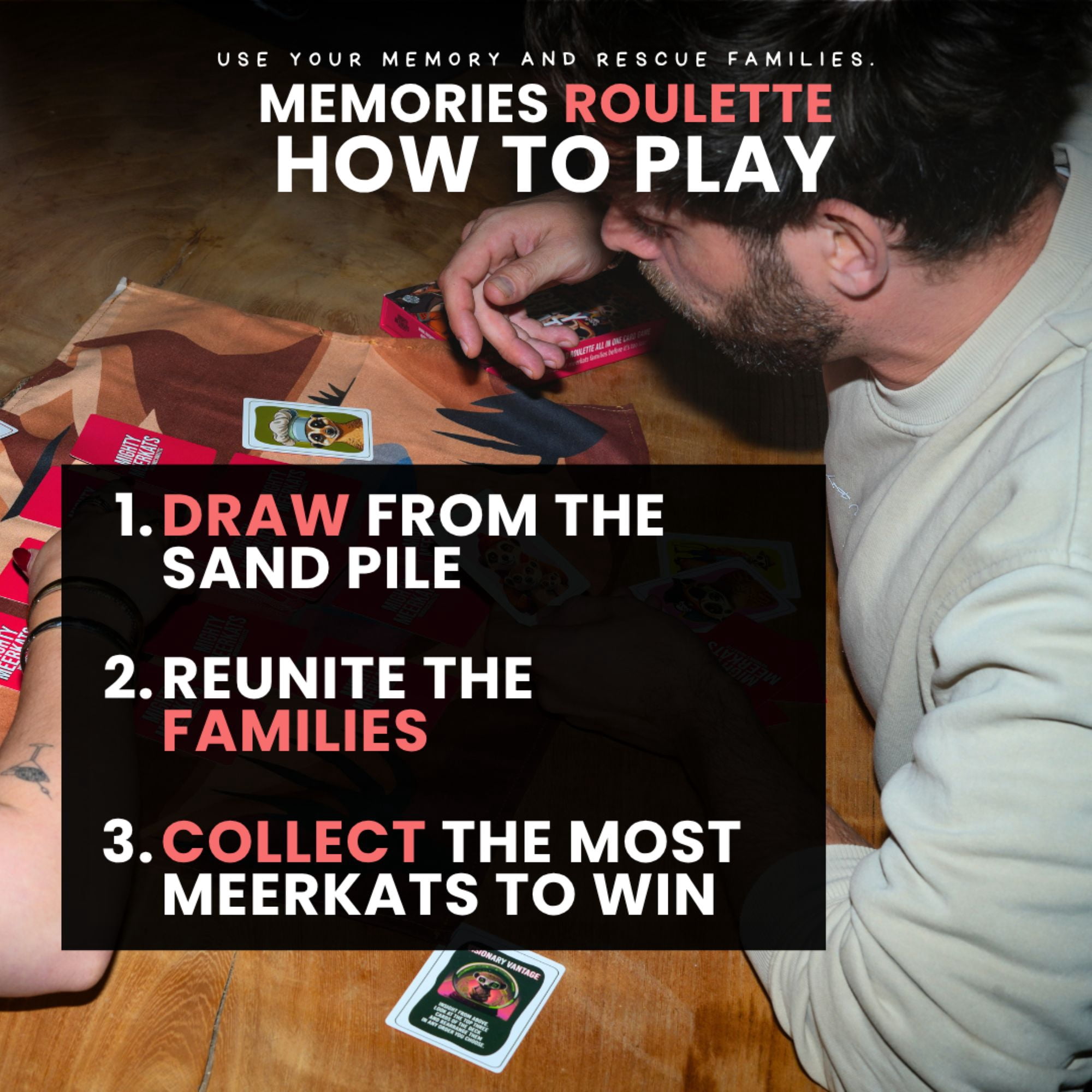 Mighty Meerkats Memory Roulette Family Card Game for Ages 7+, from Asmodee