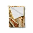 thumbnail image 2 of Venice Soft Flannel Fleece Throw Blanket, Bridge and Traditional Gondola Canals of Famous Touristic City, Cozy Plush for Indoor and Outdoor Use, 60" x 80", Orange Ivory Bluegrey, by Ambesonne, 2 of 6