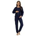thumbnail image 4 of Sunsent Women Maternity Nursing Pajama Sets Long Sleeve Top & Pants with Pockets Breastfeeding Sleepwear Double Layer Pregnancy, 4 of 10