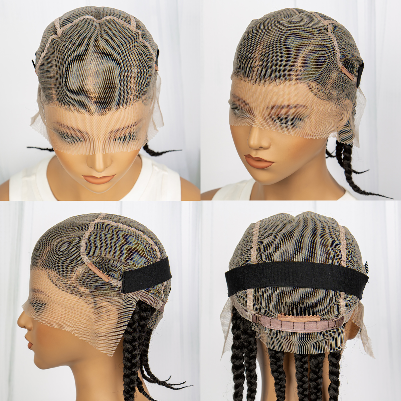 Synthetic Full Lace Cornrow Box Braids Wig 14Inches Short Braided Lace Front Wigs for Women Jumbo Knotless Box Braid Lace Wigs