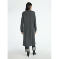 thumbnail image 3 of Scoop Women's and Women's Plus Button Front Maxi Cardigan Sweater, Midweight, Sizes, XS-4X, 3 of 5