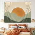 thumbnail image 4 of Boho Sage Green Tapestry, Abstract Mountain Golden Sun Nature Tapestry Wall Hanging for Bedroom, Modern Minimalist Landscape Tapestries Poster Blanket College Dorm Home Decor 60X40Inches, 4 of 4