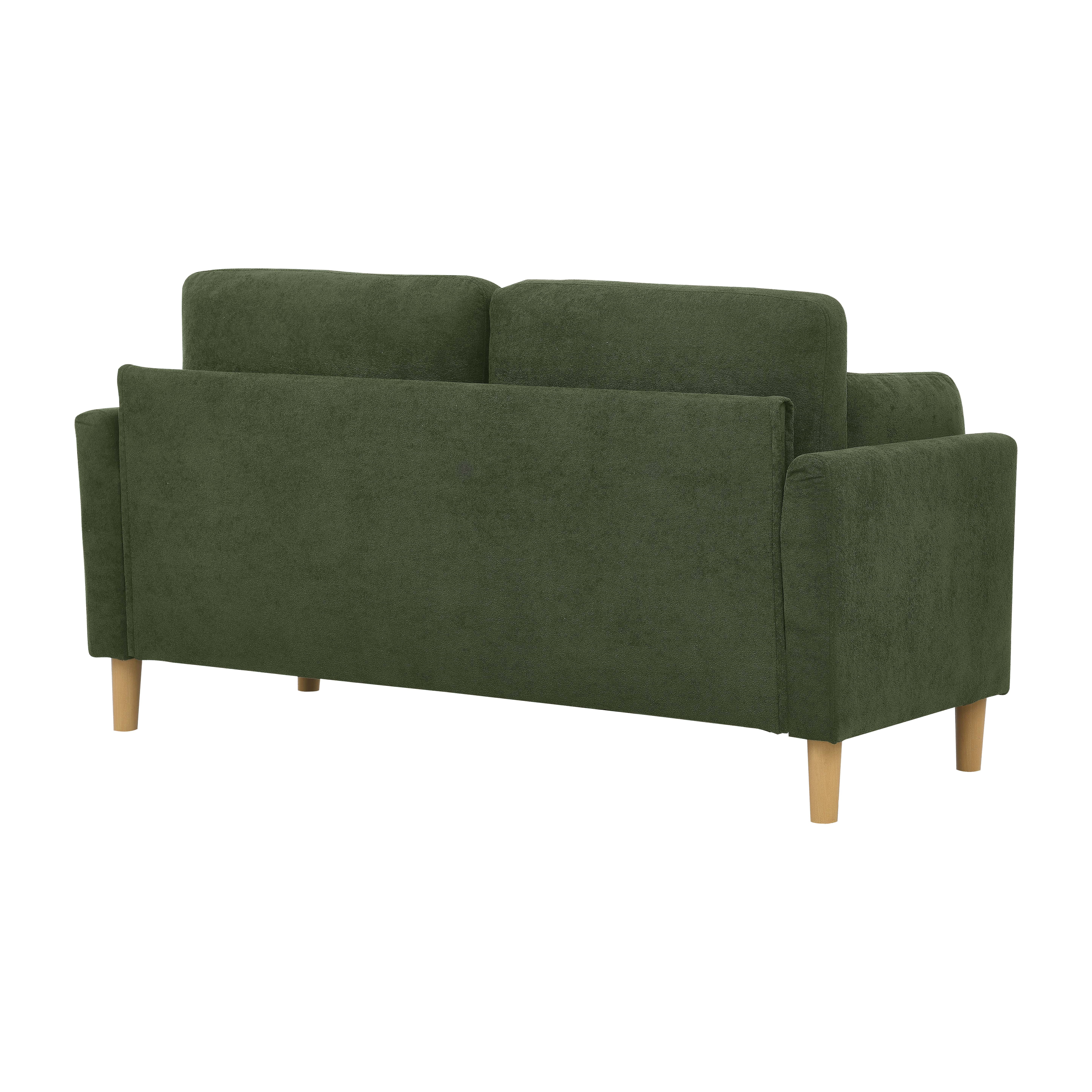 Aukfa 66" Modern Sofa, Minimalist Loveseat for Living Room, 2-Seater Couch w/ Plush Cushions, Green