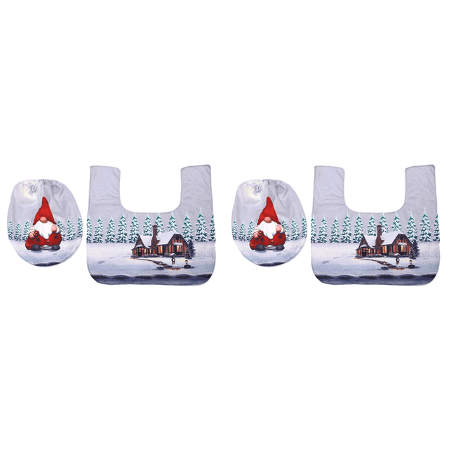 Juego Funda Y Alfombra para Asiento Inodoro Navideño Interior Reutilizable El (SD10)
