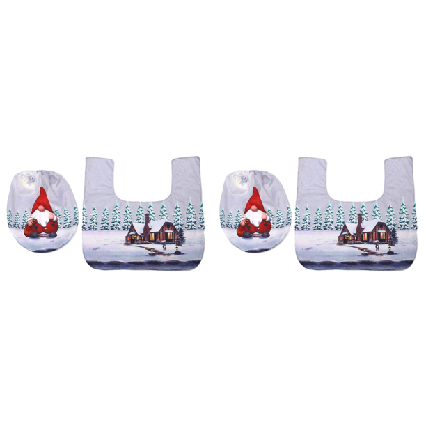 Juego Funda Y Alfombra para Asiento Inodoro Navideño Interior Reutilizable El (SD10)