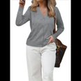 thumbnail image 2 of Cárdigan Corto Suave para Mujer, Suéter Informal Tipo Chal Gris M, 2 of 8