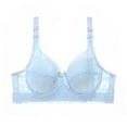 thumbnail image 1 of C D Cup Brassiere Push Up Lingerie Underwire Bras Lace Bra Underwear Bralette LIGHT BLUE 85D, 1 of 8