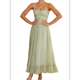 thumbnail image 2 of Vestido de Verano 2025 para Mujer, Informal, Sin Mangas, con Tirantes Finos, Ribete de RIC, Fruncido, con Volantes, . Verde M, 2 of 10