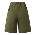thumbnail image 5 of Womens Soccer Shorts Womens Drawstring Wide Leg Shorts with Side Button Elastic Waist Casual Loose Summer Bermuda Pants Green L, 5 of 8