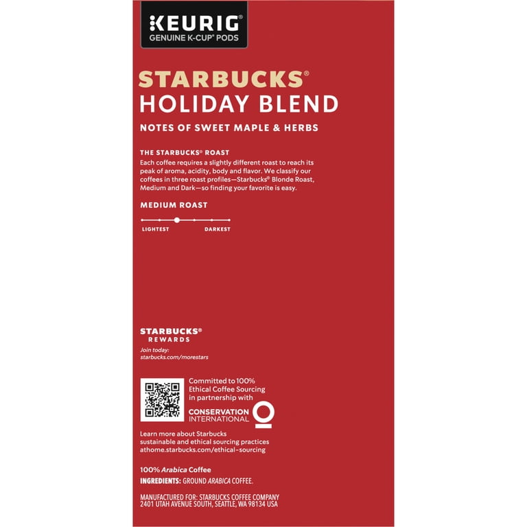 Starbucks Limited Edition Holiday Blend, Medium Roast K-Cup Coffee Pods, 32  Count - Walmart.com