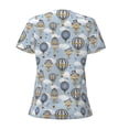 thumbnail image 4 of Naloa Balloon Vintage Print T-Shirts Short Sleeve V Neck Tees for Women Fashion Tops Trendy Lightweight Soft Casual Summer Outfits Clothes, 4 of 5