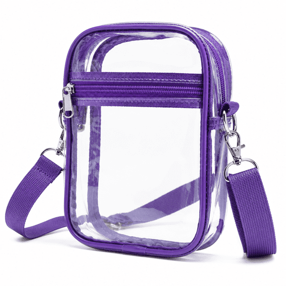 ELORIAH Clear Bag,Durable Transparent Crossbody Bags,Womens Clear for Stadium Events,Purple