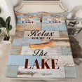 thumbnail image 2 of Feelyou Rustic Lake House Twin Sheet Sets for Kids, Wooden Plank Twin Fitted Sheet, Farmhouse Lodge Cabin Flat Sheet, Lightweight Room Decor, 3-Piece, 2 of 7