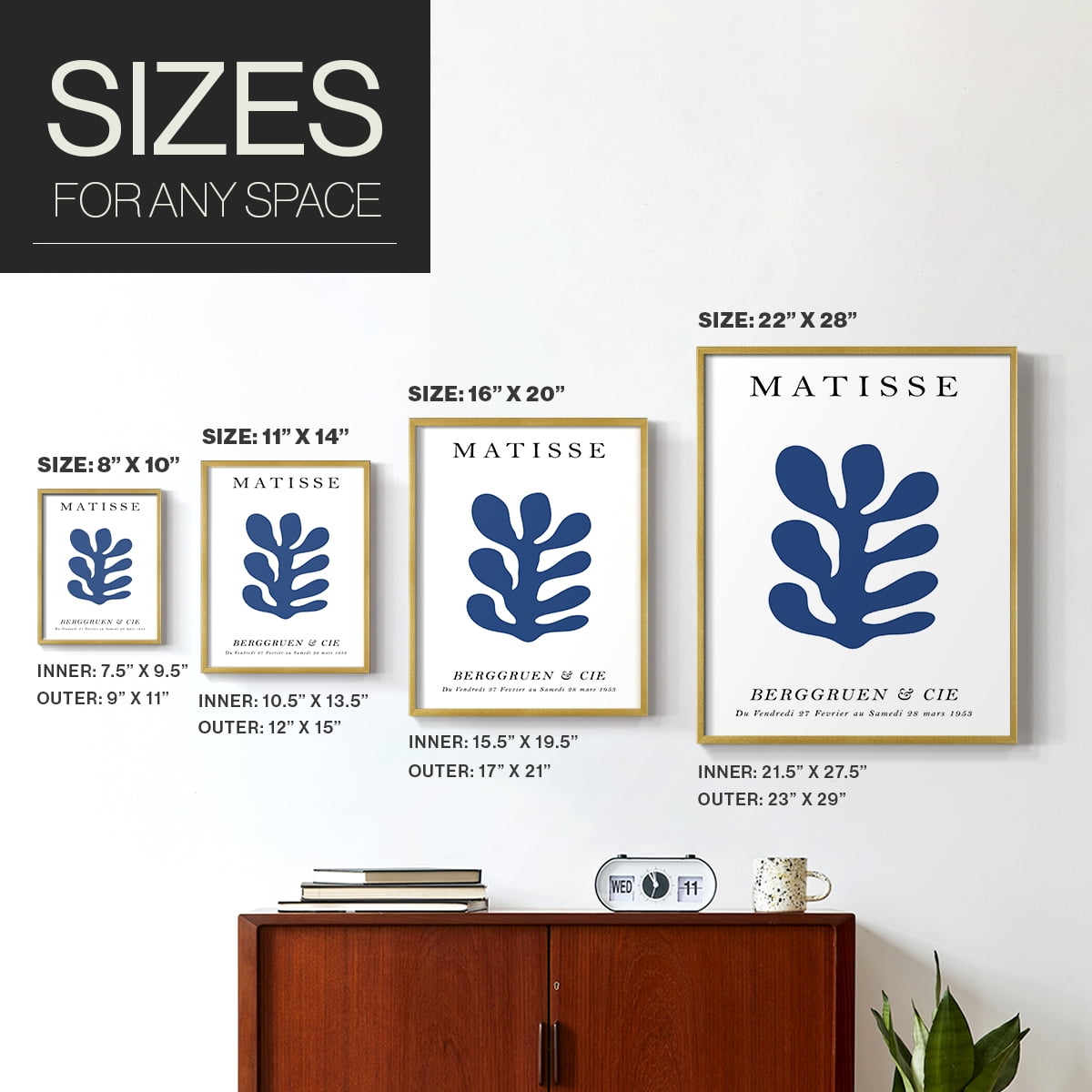 Matisse CCXCVIII in Solid Wood 16 x 20 Framed Print