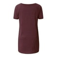 thumbnail image 4 of T-Shirt à Col en V à Manches Courtes pour Femme, Printemps Été, 4 of 5