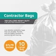 thumbnail image 3 of Contractor Bags Heavy Duty - Commercial, Industrial Garbage Bags - Clear Construction Trash Bags - Outdoor, Garden Trash Bags, 100-Gallon, 3 Mil, 67"x79" (10-Count), 3 of 5