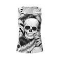thumbnail image 4 of Xecao Skull and palm leaves print women's scoop neck, loose-fit workout tank tops for the gym., 4 of 9