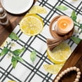 thumbnail image 3 of Summer Lemon Watercolor Table Runner 36 Inches, Geometric Black Line Plaid Bed Runner Dresser Scarves Tabletop for Indoor Outdoor Parties/Ceremony/Banquet, 13"x 36", 3 of 9