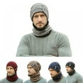 thumbnail image 6 of Beanie Hat Scarf Set Men Autumn Winter Fluffy Knitted Cap Neck Warmer Headwear, 6 of 8