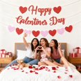 thumbnail image 3 of Banner Happy Galentines Day con purpurina en forma de corazón rojo y rosa, 3 of 7