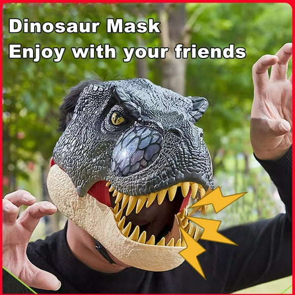 Eye Catching Dinosaur Mask, Animal Full Head Mask Movable Mouth Party Cosplay Props for Costume Party Carnival