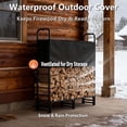 thumbnail image 3 of 4ft Firewood Rack Outdoor Indoor with Cover, Heavy Duty Firewood Storage Stand Log Rack, High Capacity, Water-Resistant Cover, Black Rust-Resistant Coating, 3 of 7