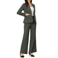 thumbnail image 4 of INSPIRE CHIC Business Suit for Women's 2 Piece Collarless Matching Set Work Outfit Blazer and Pants Sets S Dark Gray, 4 of 6