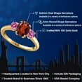 thumbnail image 2 of Gem Stone King 10K Yellow Gold Red Garnet and Pink Moissanite Engagement Ring for Women | 1.96 Cttw | Oval 8X6MM | Gemstone January Birthstone | Size 5, 2 of 6