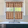 thumbnail image 3 of Rod Pocket Kitchen Curtain Set 3-Piece, 27.5x36 Inch Valance & Tier Drapes, Polyester Pongee Cafe Curtains for Living Room, Bathroom, Farmhouse Rustic Country Window Treatments., 3 of 6