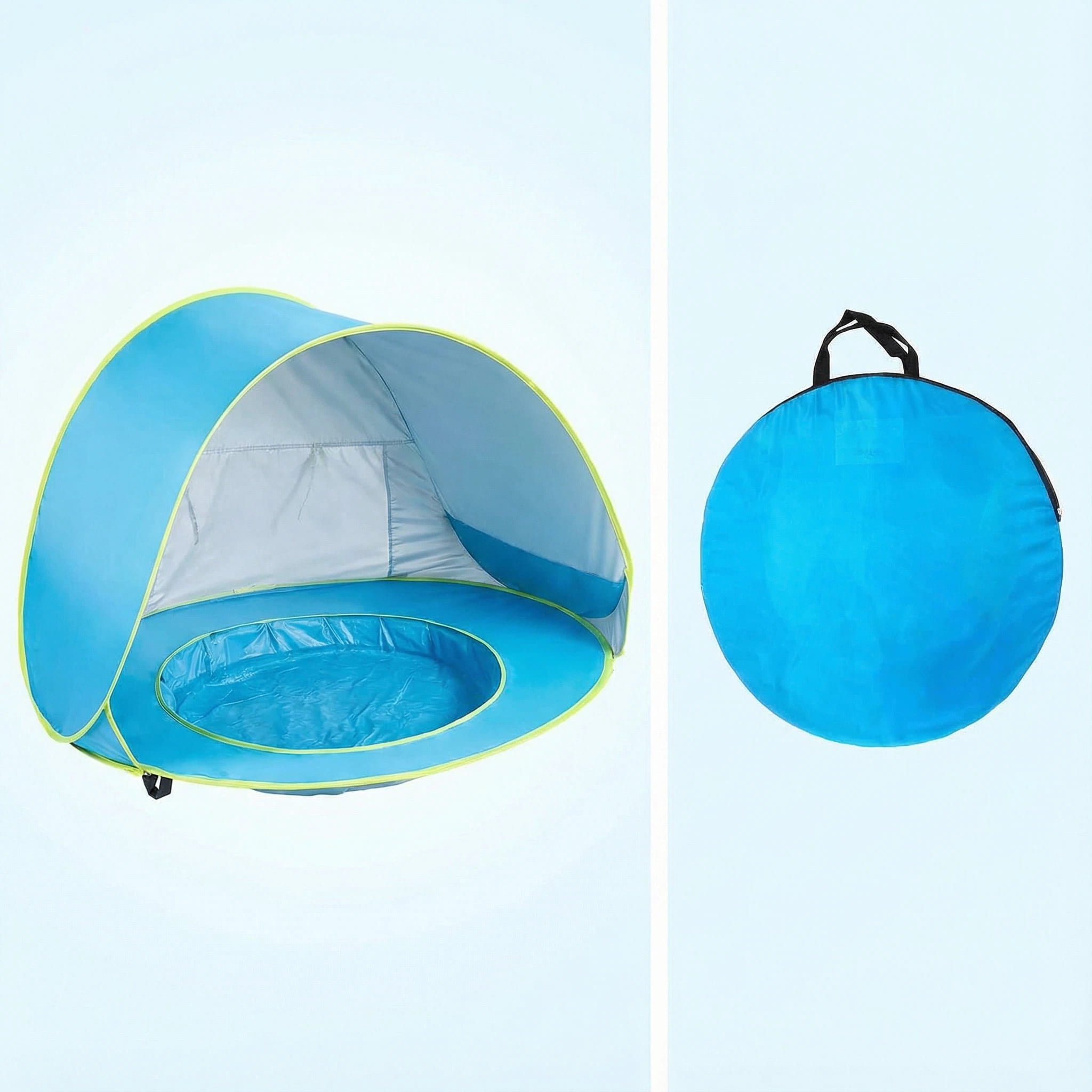 PigPigPen Baby Beach Tent Pop up Sun Shelter with UV Protection, Waterproof and Built-In Pool, Blue