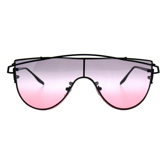 Oceanic Tie Dye Gradient Shield Robotic Futurism Sunglasses Black Purple Pink