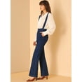 thumbnail image 4 of INSPIRE CHIC Pantalones vaqueros de mujer Pantalones de mezclilla Pantalones de campana con cremallera en la parte delantera Mono largo con monos Azul XS, 4 of 6