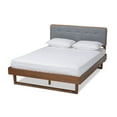 thumbnail image 2 of Baxton Studio Natalia Mid-Century Modern Dark Grey Fabric Upholstered and Ash Walnut Finished Wood Full Size Platform, 2 of 7