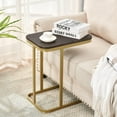 thumbnail image 2 of Nathaniel Home C-Shaped Sofa Side End Table, Legant Modern Sofa Side Table, Square Under Sofa Tables, with Painted Metal Frame, Gold/Black, 2 of 6
