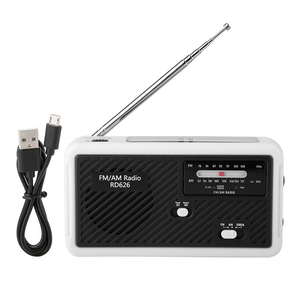 ZOUSSIQI Multifunctional AM/FM Solar Hand Crank Dynamo Twill Radio LED Flashlight Solar Radio Black EL225#29788