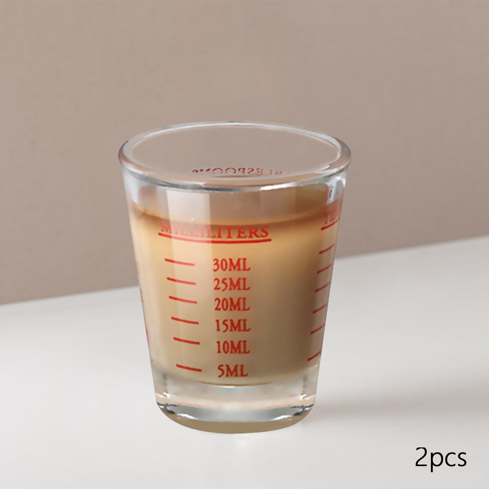 TISHITA 3x2Pcs Coffee Measuring Cup Mini Measuring Cups Clear for Party Home Bar