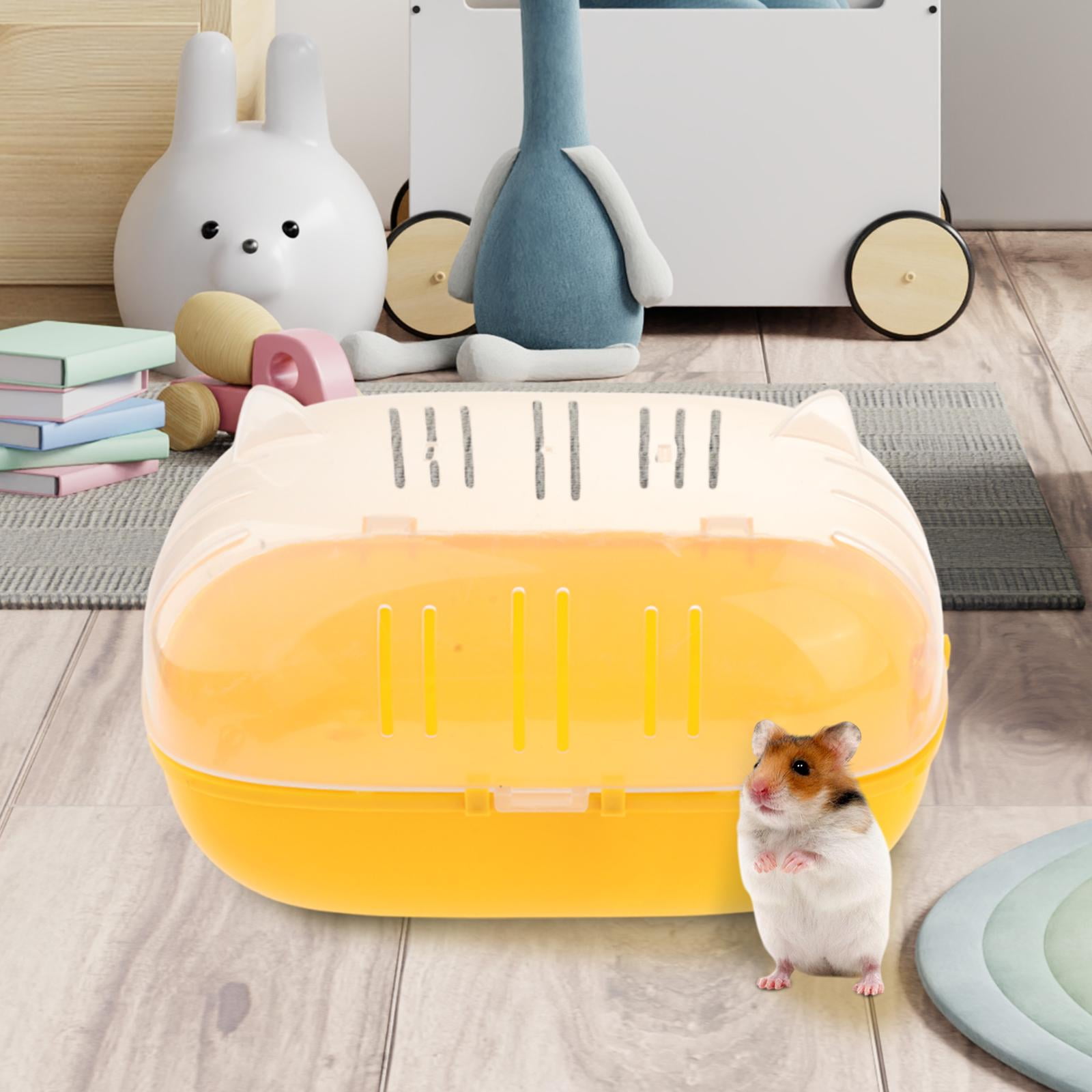 balikha Portable Hamster Cage Chinchillas Carry Case Comfortable Convenient Breathable Clear for Squirrel Small Animals Mice Hedgehog , single cage