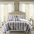 thumbnail image 2 of Madison Park Zuri 4PC Faux Fur Comforter Set, Full/Queen - Grey, Adult, All-Season, 2 of 5