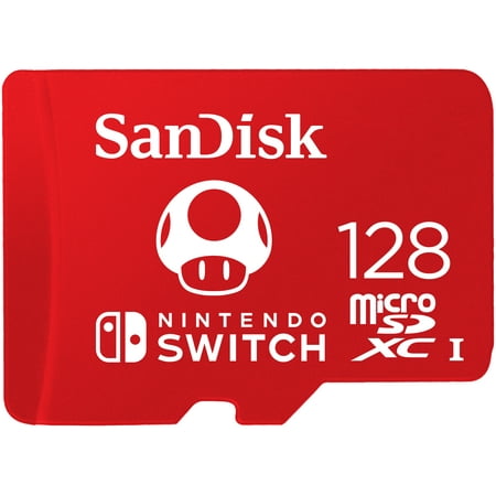 SanDisk 128GB microSDXC UHS-I Memory Card for Nintendo Switch, Red - 100MB/s, Micro SD Card - SDSQXAO-128G-GNCZN
