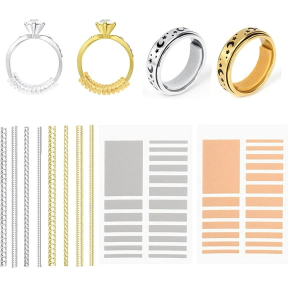 Invisible Ring Sizer Adjuster Set, 46PCS Spiral Ring Guards Resizer for Loose Rings, Comfortable Fit for Men and Women