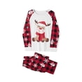 thumbnail image 4 of Elippeo Family Matching Christmas Pajamas Sets Long Sleeve Elk Print Tops + Plaid Pants Long Sleeve Patchwork Jumpsuit, 4 of 10