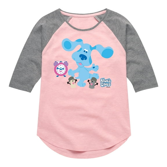 Blue Clues & You! - Blue Clues Crew - Toddler And Youth Girls Raglan Graphic T-Shirt