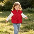 thumbnail image 7 of Luvrsol Kids Open‑Front Stand Collar Puffer Vest Sleeveless Lightweight Quilted Layering Gilet for Boys Girls, Red 100, 7 of 7