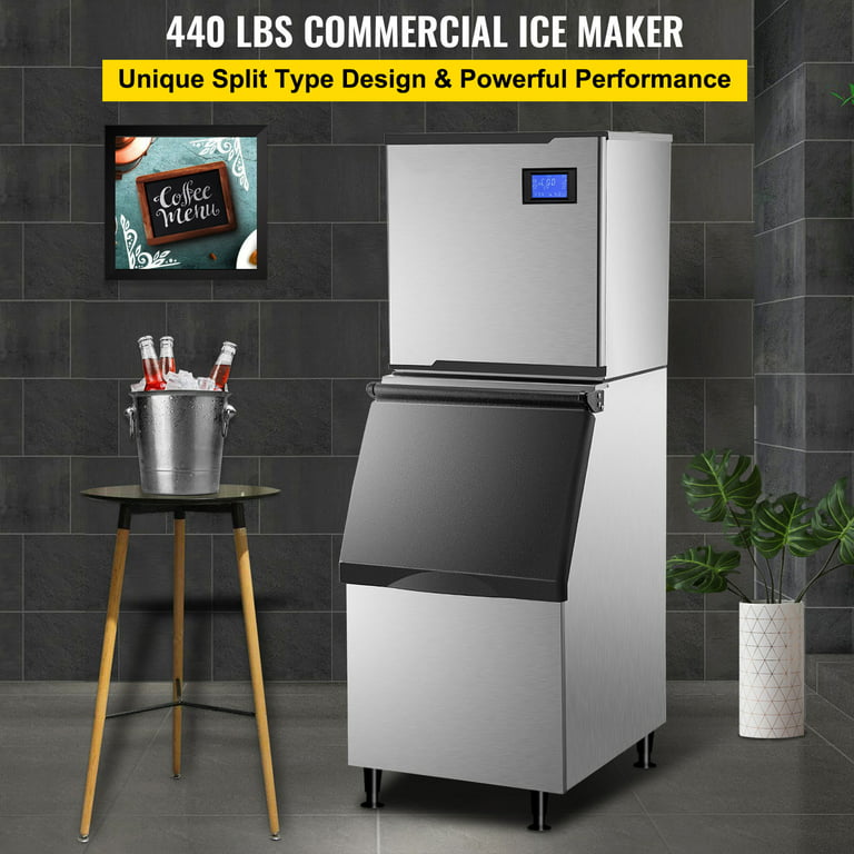 GSEIC 110V Commercial Ice Maker 450LB/24H, Modular Stainless Steel Ice