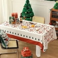 thumbnail image 3 of Fennco Styles Santa & Tree Holiday Design Tablecloth 56" W X 87" L - Red Christmas Print Festive Table Cover for Christmas Décor, Dining Room, Banquet, Family Gathering and Special Events, 3 of 4