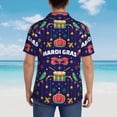 thumbnail image 3 of Lsque Happy Mardi Gras pattern Hawaiian Shirt for Men, Unisex Summer Beach Casual Short Sleeve Button Down Shirts-3X-Large, 3 of 9