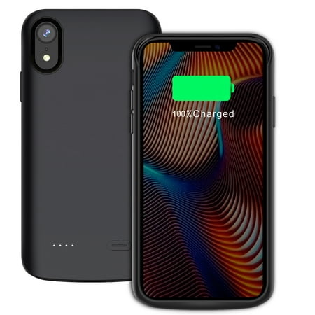 Iphone XR Battery Charger Case -Ultra-thin Iphone XR Back clip battery case -With Audio 6000mAh External Backup Charger Power Bank Protective Phone Shell