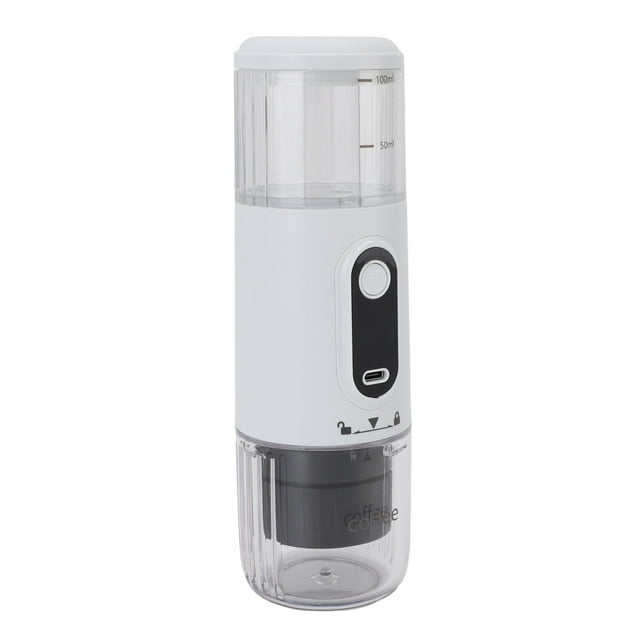 Cafetière Portable, Machine à Café Capsule Rechargeable 100ml, Machine à Café Portable Rechargeable Type C pour Voiture, Camping et Usage Extérieur